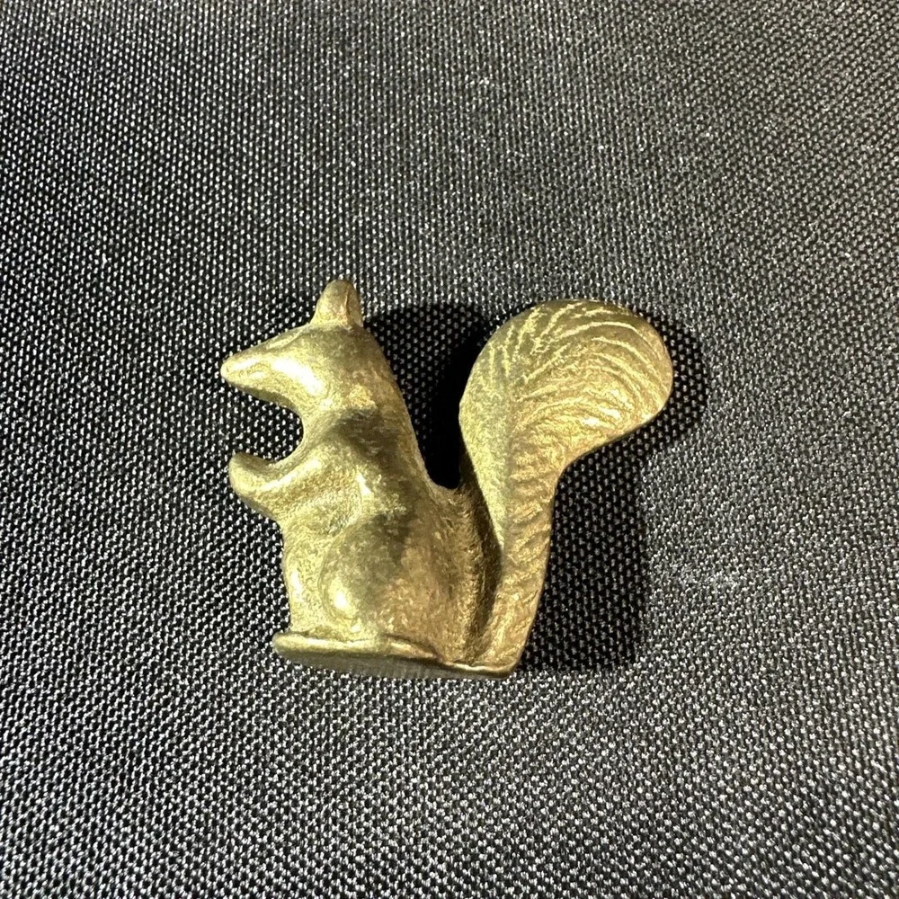 Miniature Brass Dollhouse Decor Lot 3 Squirrel Vase Candle Holder Collectibles